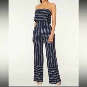 Navy Stripe Jumpsuit